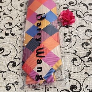 Barry Wang Multicolor  Tie with Matching Stick Pin